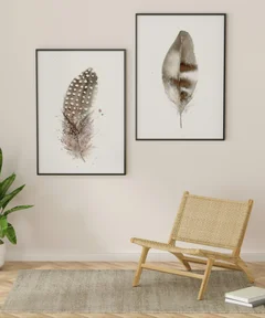 Image of a feather watercolor painting by Shayna Larsen, originals & prints available