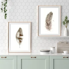 Image of a feather watercolor painting by Shayna Larsen, originals & prints available