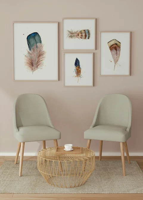 Image of a feather watercolor painting by Shayna Larsen, originals & prints available