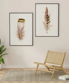 Image of a feather watercolor painting by Shayna Larsen, originals & prints available