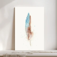 Image of a feather watercolor painting by Shayna Larsen, originals & prints available
