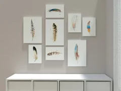 Image of a feather watercolor painting by Shayna Larsen, originals & prints available