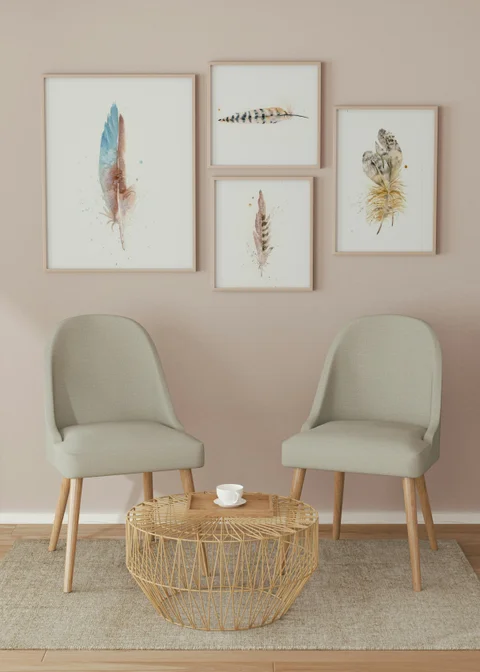 Image of a feather watercolor painting by Shayna Larsen, originals & prints available