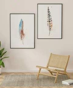 Image of a feather watercolor painting by Shayna Larsen, originals & prints available