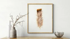 Image of a feather watercolor painting by Shayna Larsen, originals & prints available