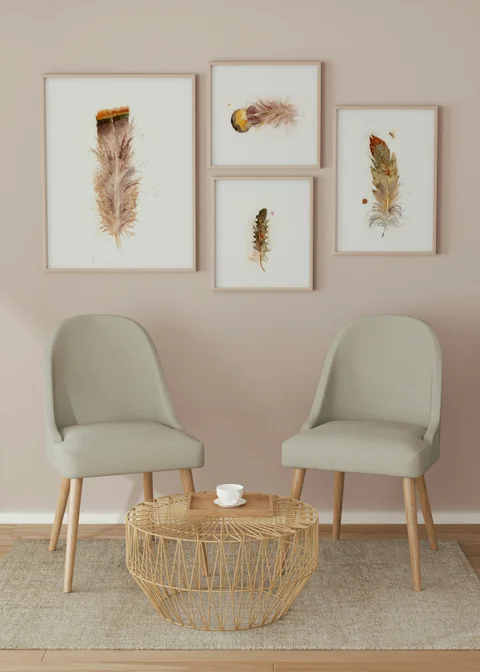 Image of a feather watercolor painting by Shayna Larsen, originals & prints available