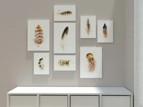 Image of a feather watercolor painting by Shayna Larsen, originals & prints available