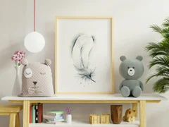 Image of a feather watercolor painting by Shayna Larsen, originals & prints available