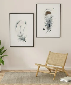 Image of a feather watercolor painting by Shayna Larsen, originals & prints available