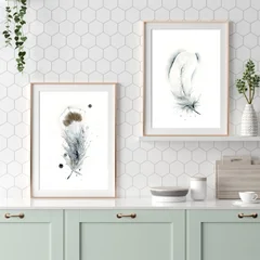 Image of a feather watercolor painting by Shayna Larsen, originals & prints available