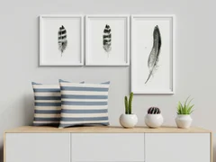 Image of a feather watercolor painting by Shayna Larsen, originals & prints available