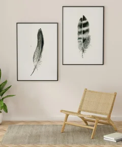 Image of a feather watercolor painting by Shayna Larsen, originals & prints available