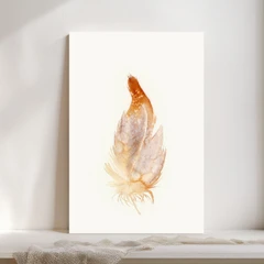 Image of a feather watercolor painting by Shayna Larsen, originals & prints available