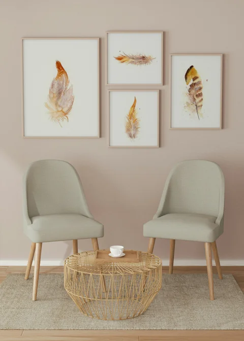 Image of a feather watercolor painting by Shayna Larsen, originals & prints available