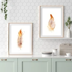 Image of a feather watercolor painting by Shayna Larsen, originals & prints available