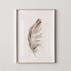 Image of a feather watercolor painting by Shayna Larsen, originals & prints available