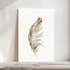 Image of a feather watercolor painting by Shayna Larsen, originals & prints available
