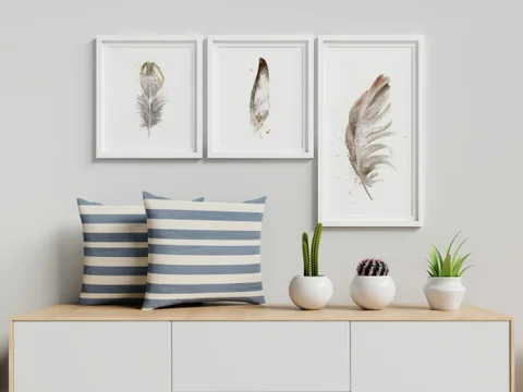 Image of a feather watercolor painting by Shayna Larsen, originals & prints available