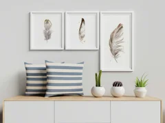 Image of a feather watercolor painting by Shayna Larsen, originals & prints available