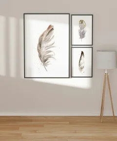 Image of a feather watercolor painting by Shayna Larsen, originals & prints available