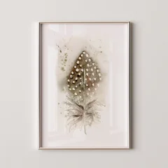 Image of a feather watercolor painting by Shayna Larsen, originals & prints available