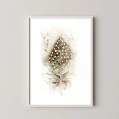 Image of a feather watercolor painting by Shayna Larsen, originals & prints available