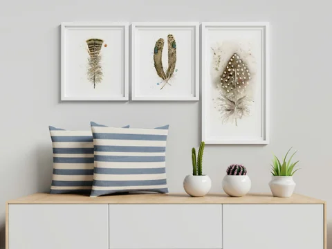 Image of a feather watercolor painting by Shayna Larsen, originals & prints available