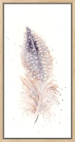 Image of a feather watercolor painting by Shayna Larsen, originals & prints available