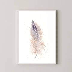 Image of a feather watercolor painting by Shayna Larsen, originals & prints available