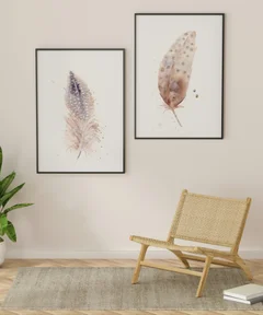 Image of a feather watercolor painting by Shayna Larsen, originals & prints available