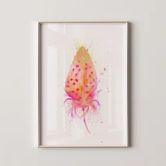 Image of a feather watercolor painting by Shayna Larsen, originals & prints available