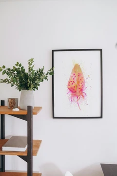 Image of a feather watercolor painting by Shayna Larsen, originals & prints available
