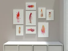 Image of a feather watercolor painting by Shayna Larsen, originals & prints available