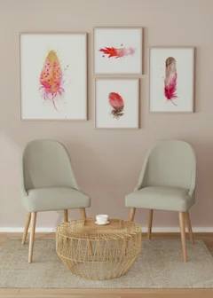 Image of a feather watercolor painting by Shayna Larsen, originals & prints available