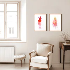 Image of a feather watercolor painting by Shayna Larsen, originals & prints available