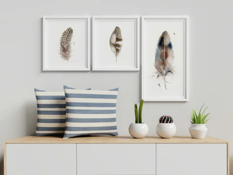 Image of a feather watercolor painting by Shayna Larsen, originals & prints available