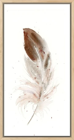 Image of a feather watercolor painting by Shayna Larsen, originals & prints available
