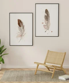 Image of a feather watercolor painting by Shayna Larsen, originals & prints available