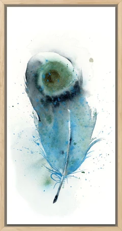 Image of a feather watercolor painting by Shayna Larsen, originals & prints available