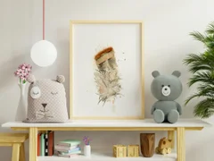 Image of a feather watercolor painting by Shayna Larsen, originals & prints available