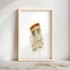 Image of a feather watercolor painting by Shayna Larsen, originals & prints available