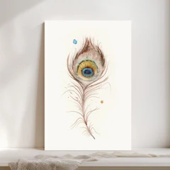 Image of a feather watercolor painting by Shayna Larsen, originals & prints available