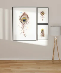 Image of a feather watercolor painting by Shayna Larsen, originals & prints available