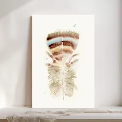 Image of a feather watercolor painting by Shayna Larsen, originals & prints available