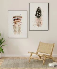 Image of a feather watercolor painting by Shayna Larsen, originals & prints available