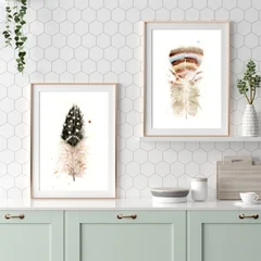 Image of a feather watercolor painting by Shayna Larsen, originals & prints available