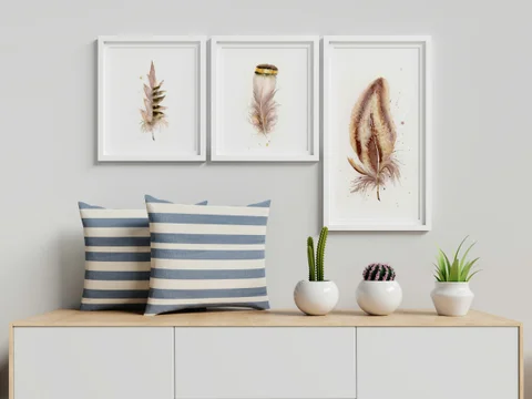 Image of a feather watercolor painting by Shayna Larsen, originals & prints available