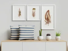 Image of a feather watercolor painting by Shayna Larsen, originals & prints available