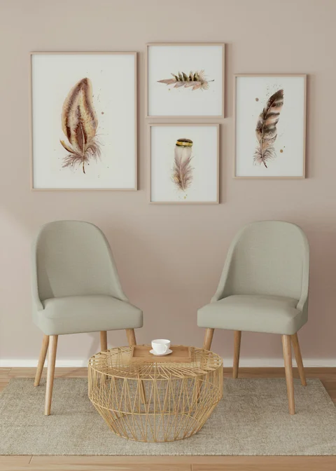 Image of a feather watercolor painting by Shayna Larsen, originals & prints available