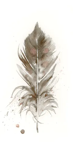 Image of a feather watercolor painting by Shayna Larsen, originals & prints available